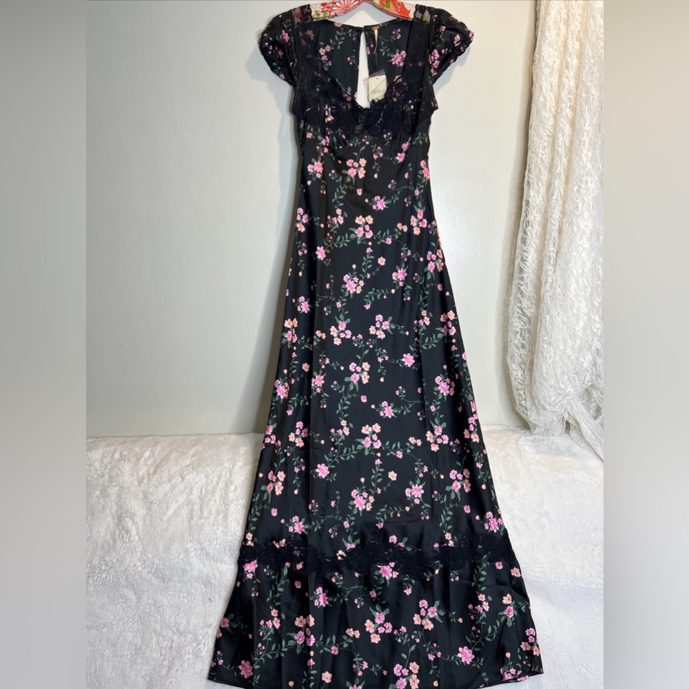 Free People Butterfly Babe Lace Polka Dot Maxi Dress S - Picture 4 of 7
